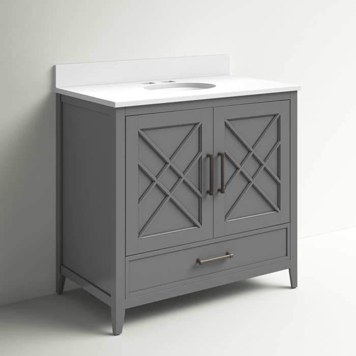 Sand & Stable Brecken 36'' Single Bathroom Vanity with Stone Top